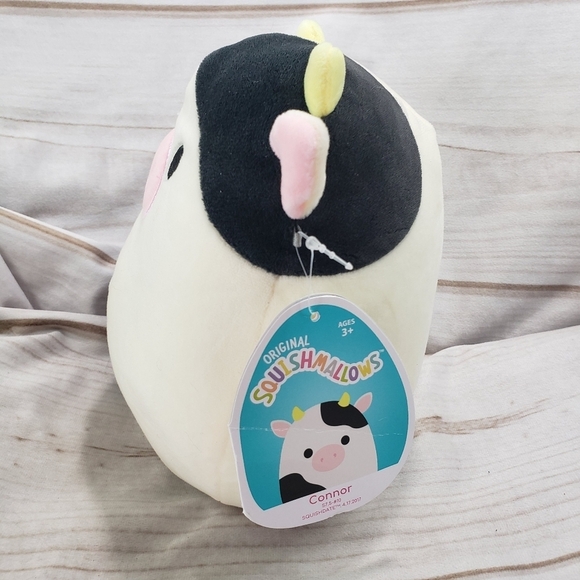 Squishmallows Connor The Cow Black Cream 8 Inch 2022 - Picture 3 of 11